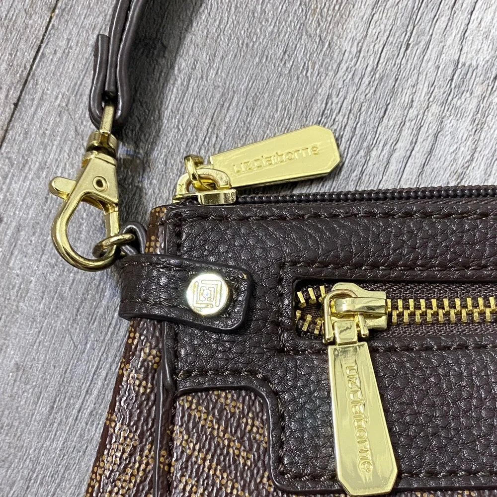 Liz Claiborne Brown Diamond Pattern Wristlet